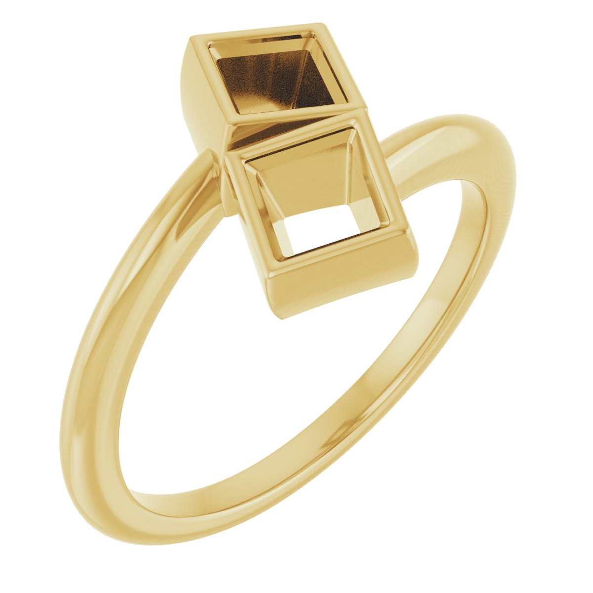 Bezel-Set Two-Stone Engagement Ring