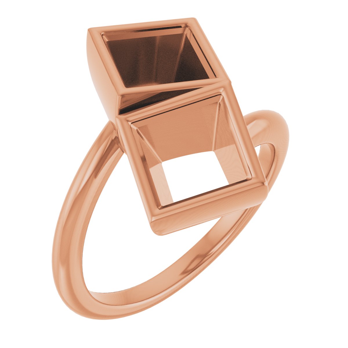 Bezel-Set Two-Stone Engagement Ring