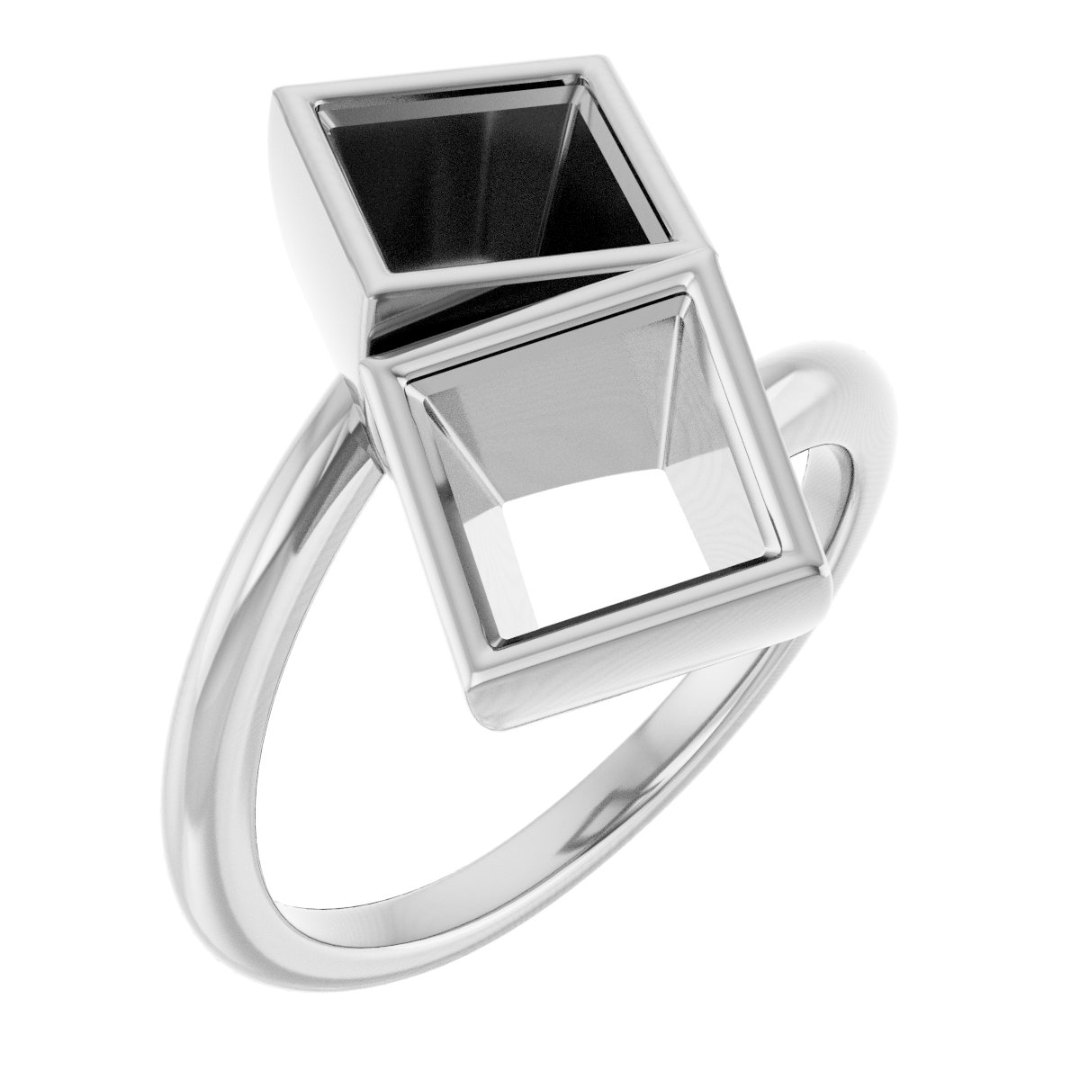 Bezel-Set Two-Stone Engagement Ring
