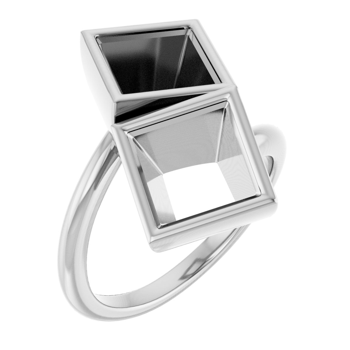 Bezel-Set Two-Stone Engagement Ring