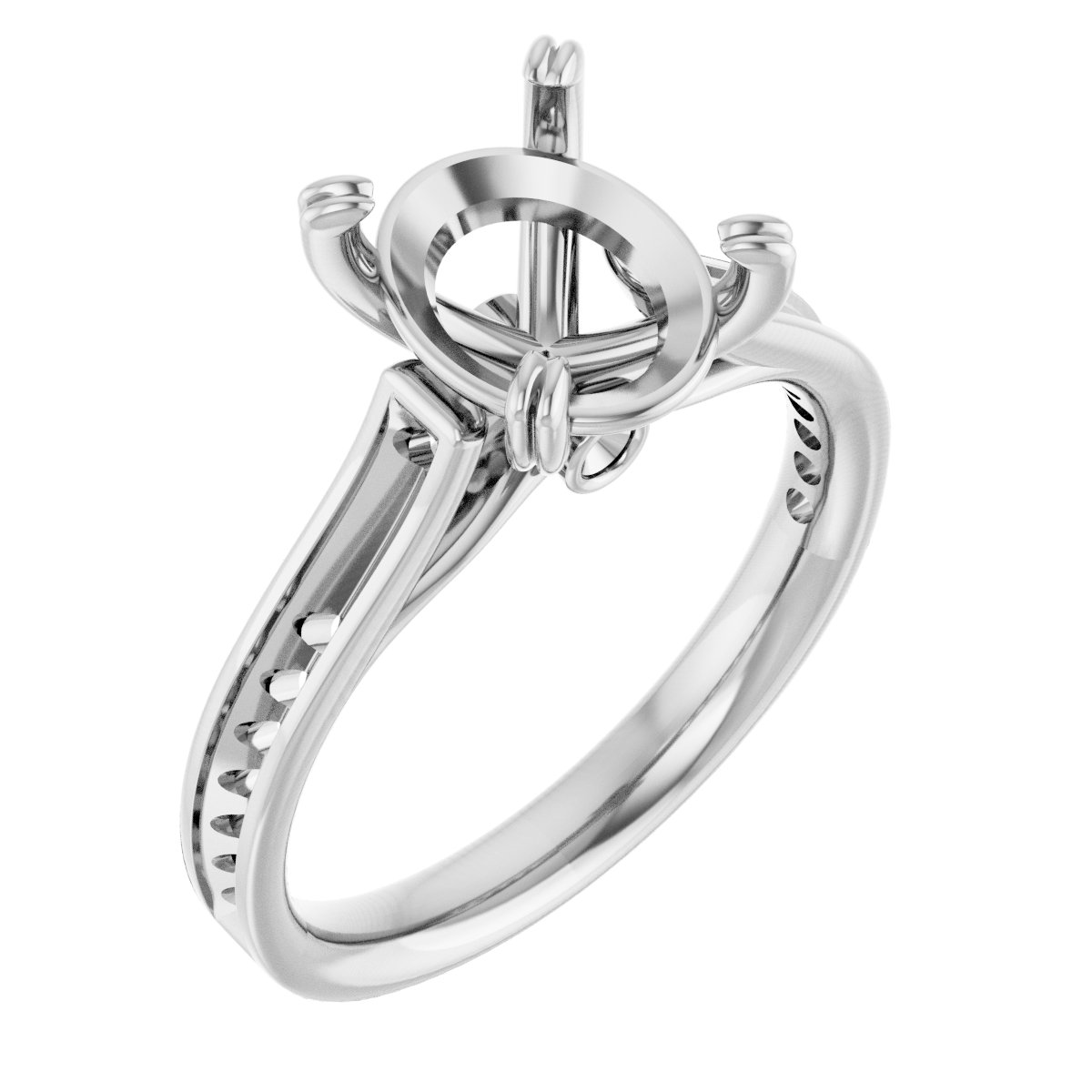 Accented Cathedral Engagement Ring