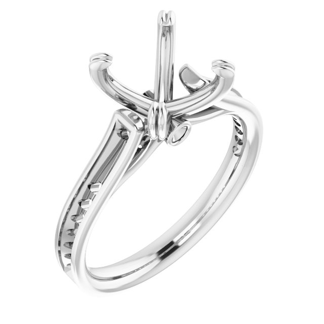 Accented Cathedral Engagement Ring
