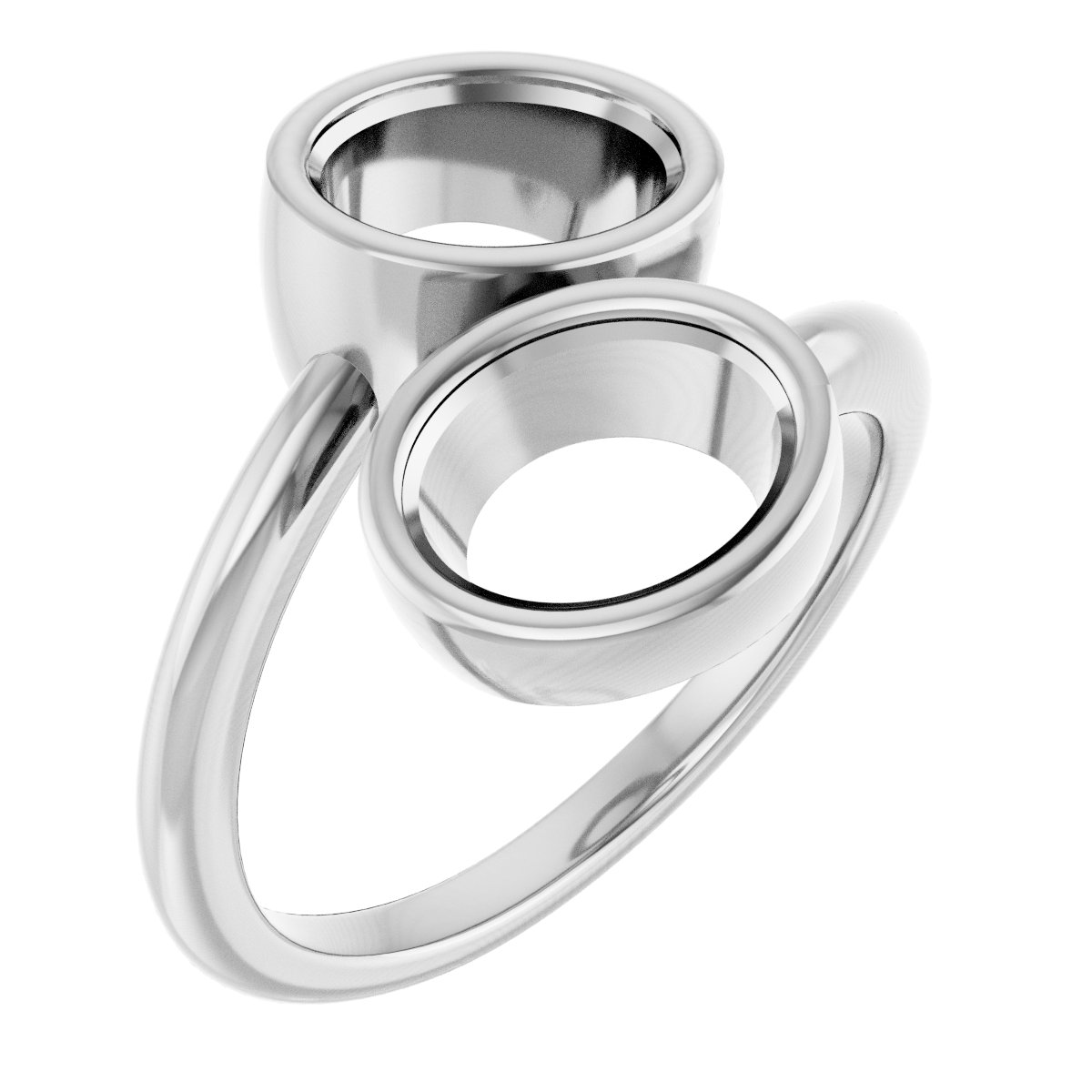 Bezel-Set Two-Stone Engagement Ring