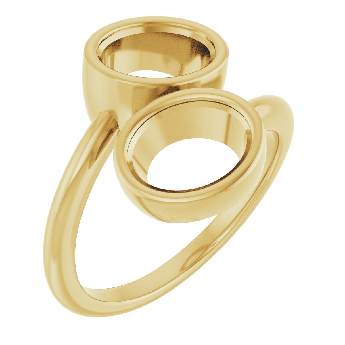 Bezel-Set Two-Stone Engagement Ring