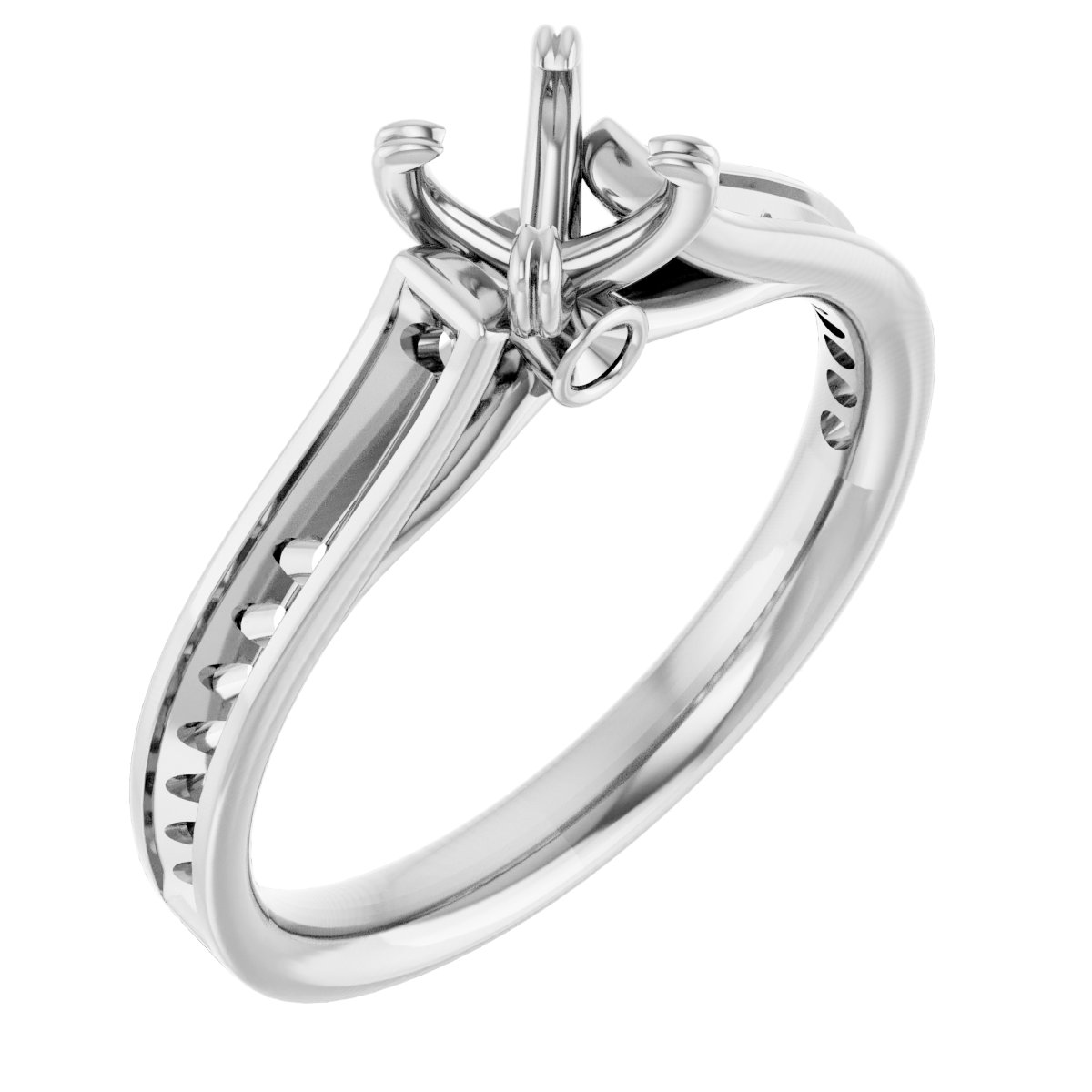 Accented Cathedral Engagement Ring