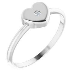 Solitaire Heart Youth Ring