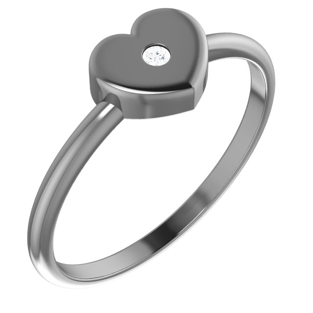 Solitaire Heart Youth Ring