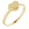 14K Yellow .01 CT Diamond Solitaire Heart Youth Ring