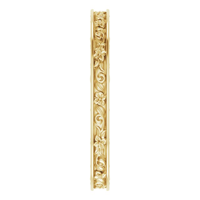 14K Yellow 2.5 mm 2.5 mm Floral Band Size 8