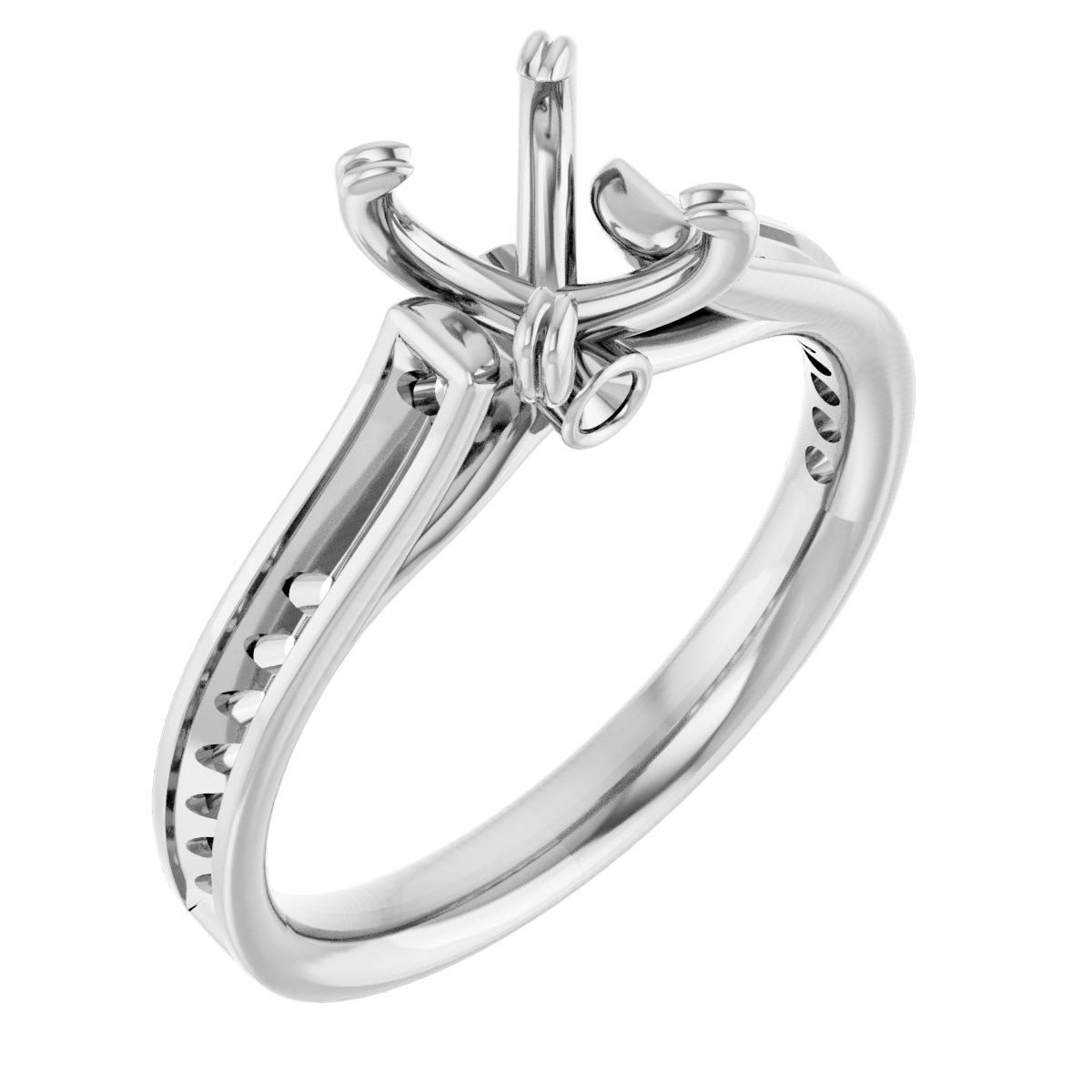 Accented Cathedral Engagement Ring