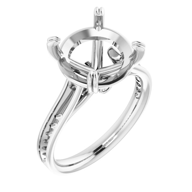 Accented Cathedral Engagement Ring