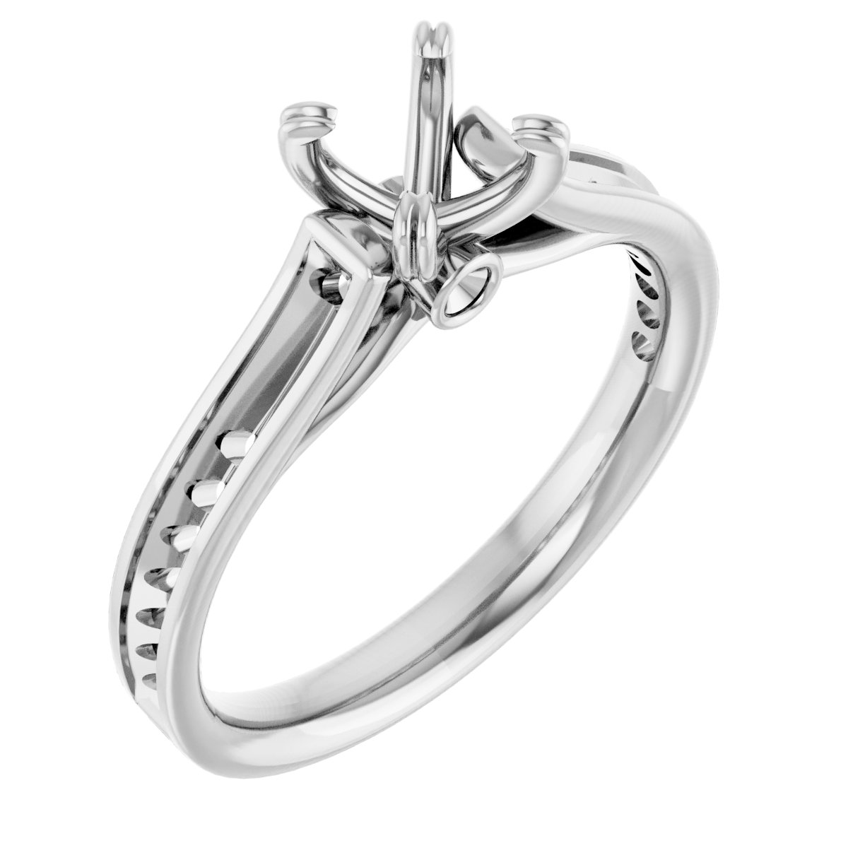 Accented Cathedral Engagement Ring