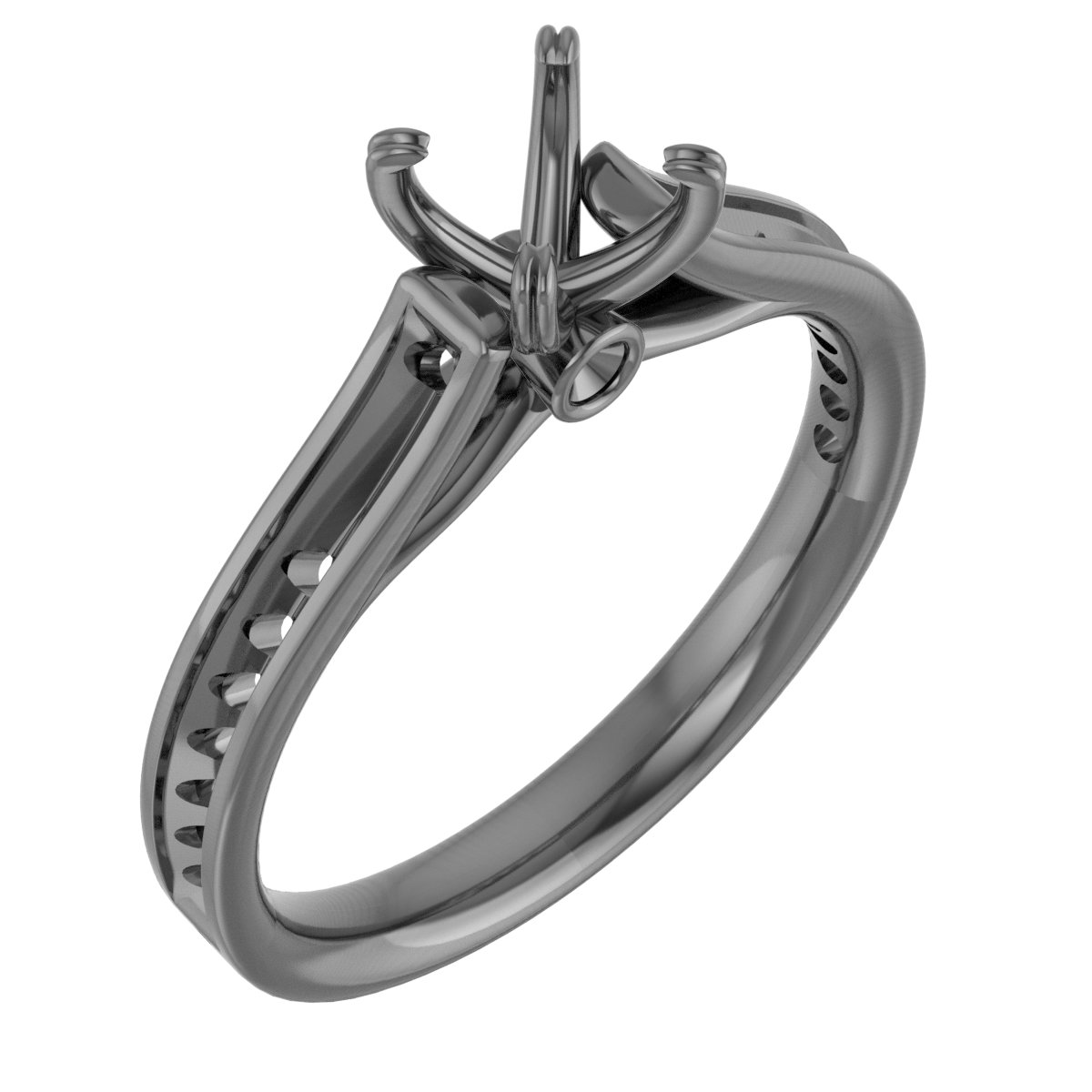 & Platinum 9x7 mm Oval Engagement Ring Mounting