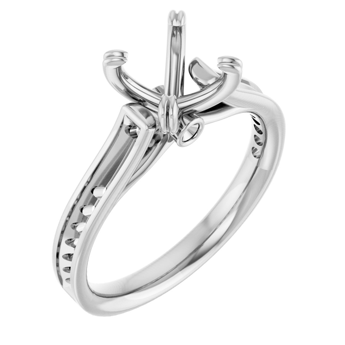 Accented Cathedral Engagement Ring