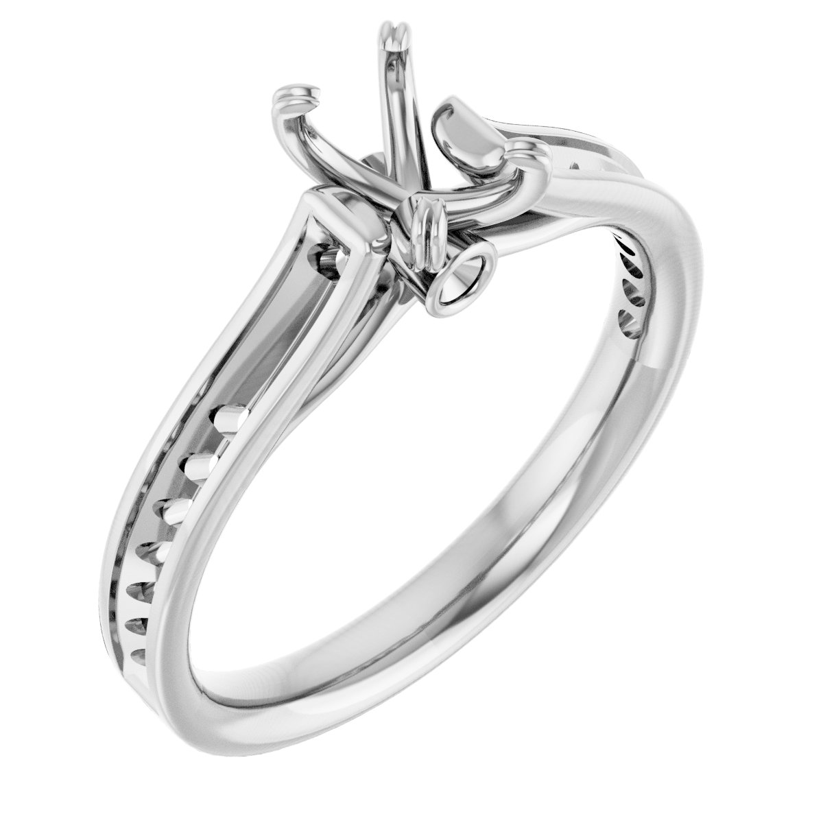 Accented Cathedral Engagement Ring