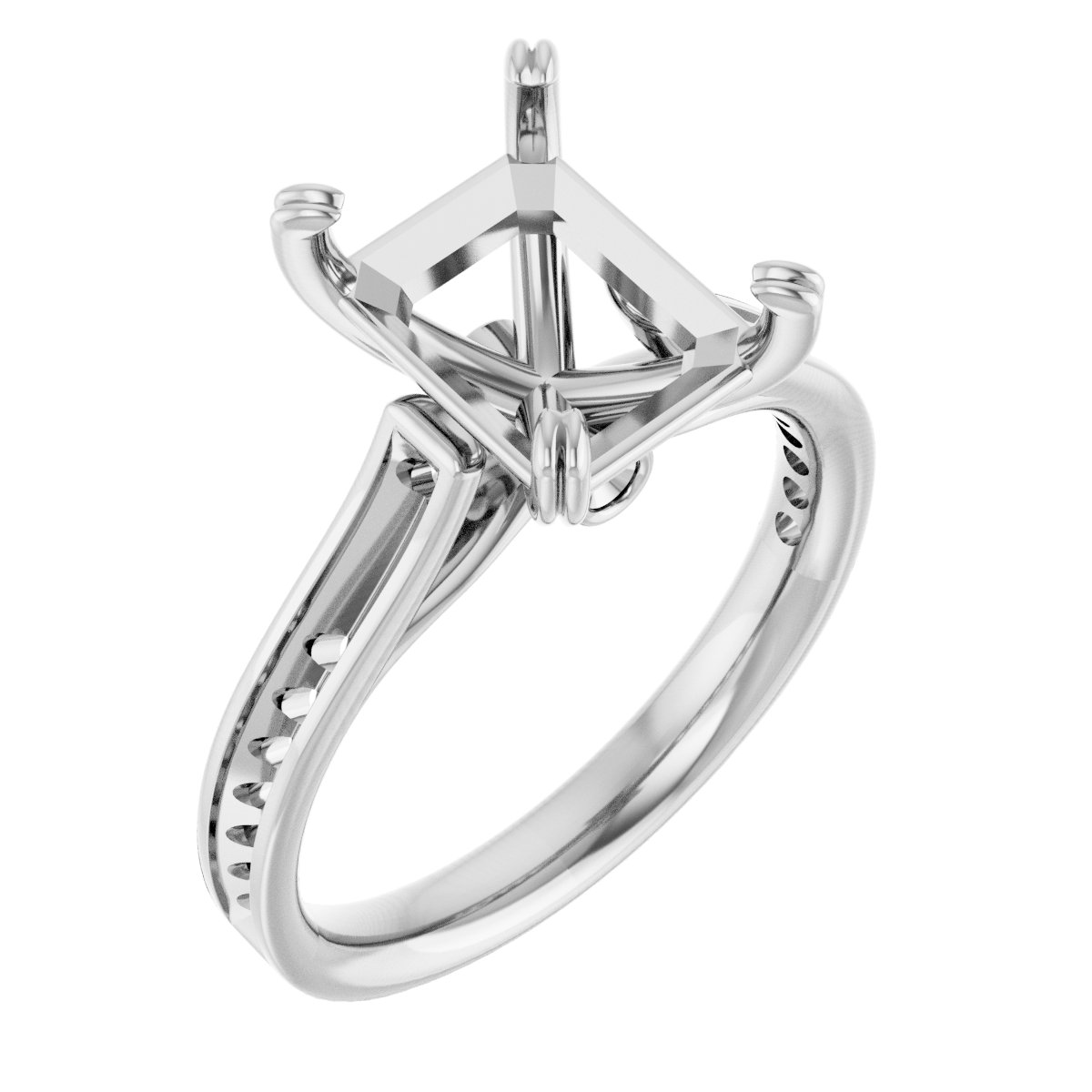 Accented Cathedral Engagement Ring
