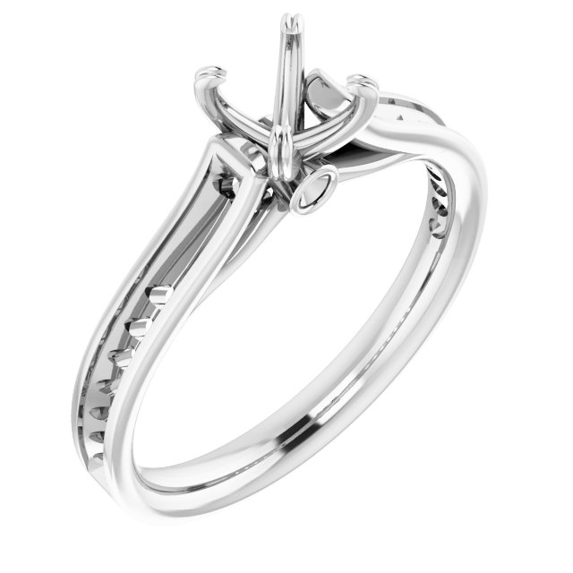 Accented Cathedral Engagement Ring