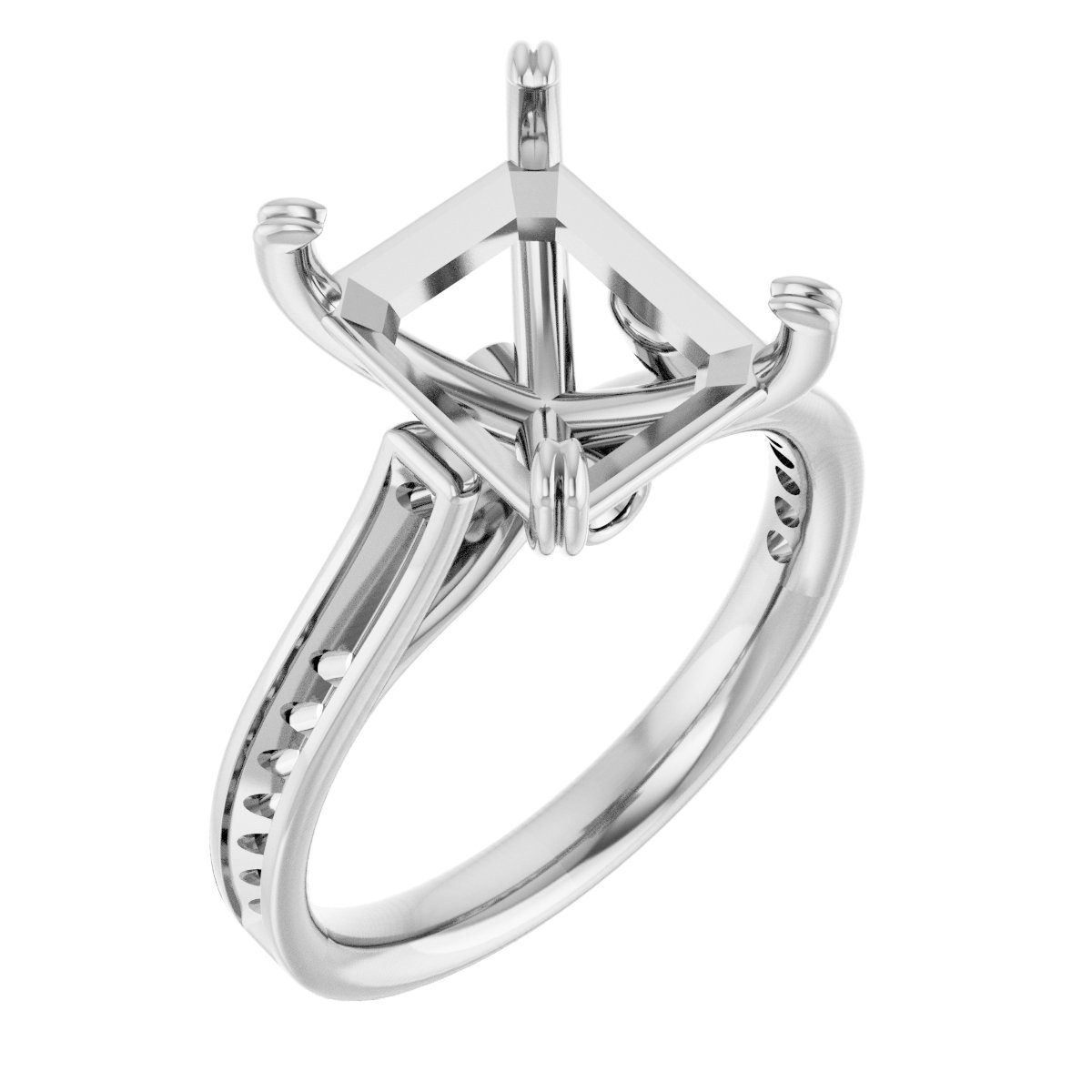 Accented Cathedral Engagement Ring