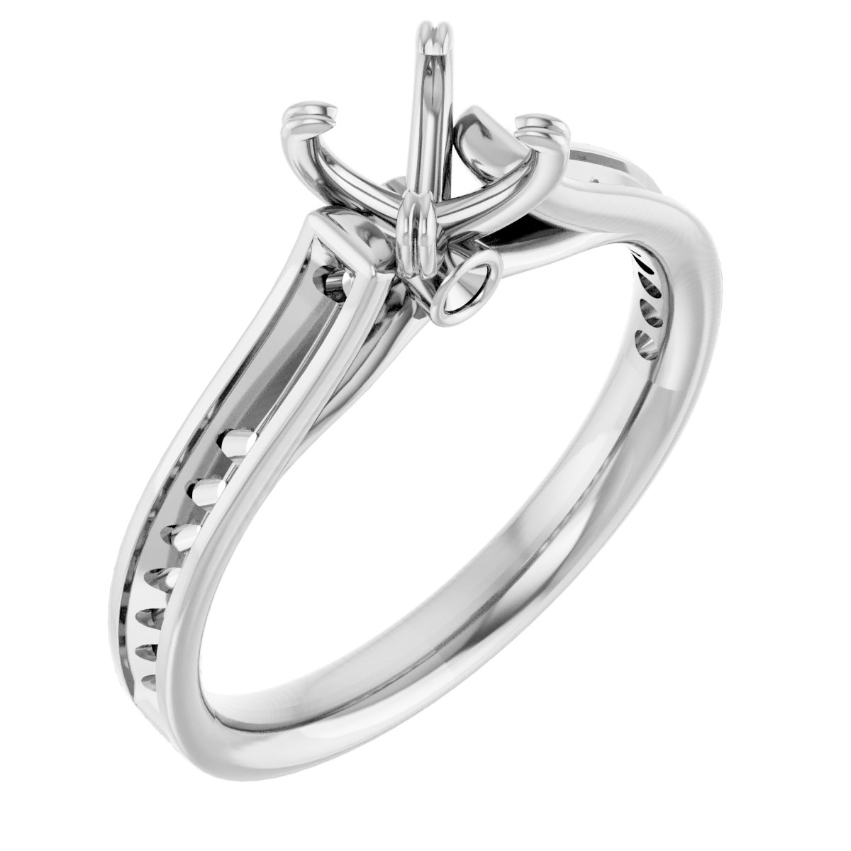 Accented Cathedral Engagement Ring