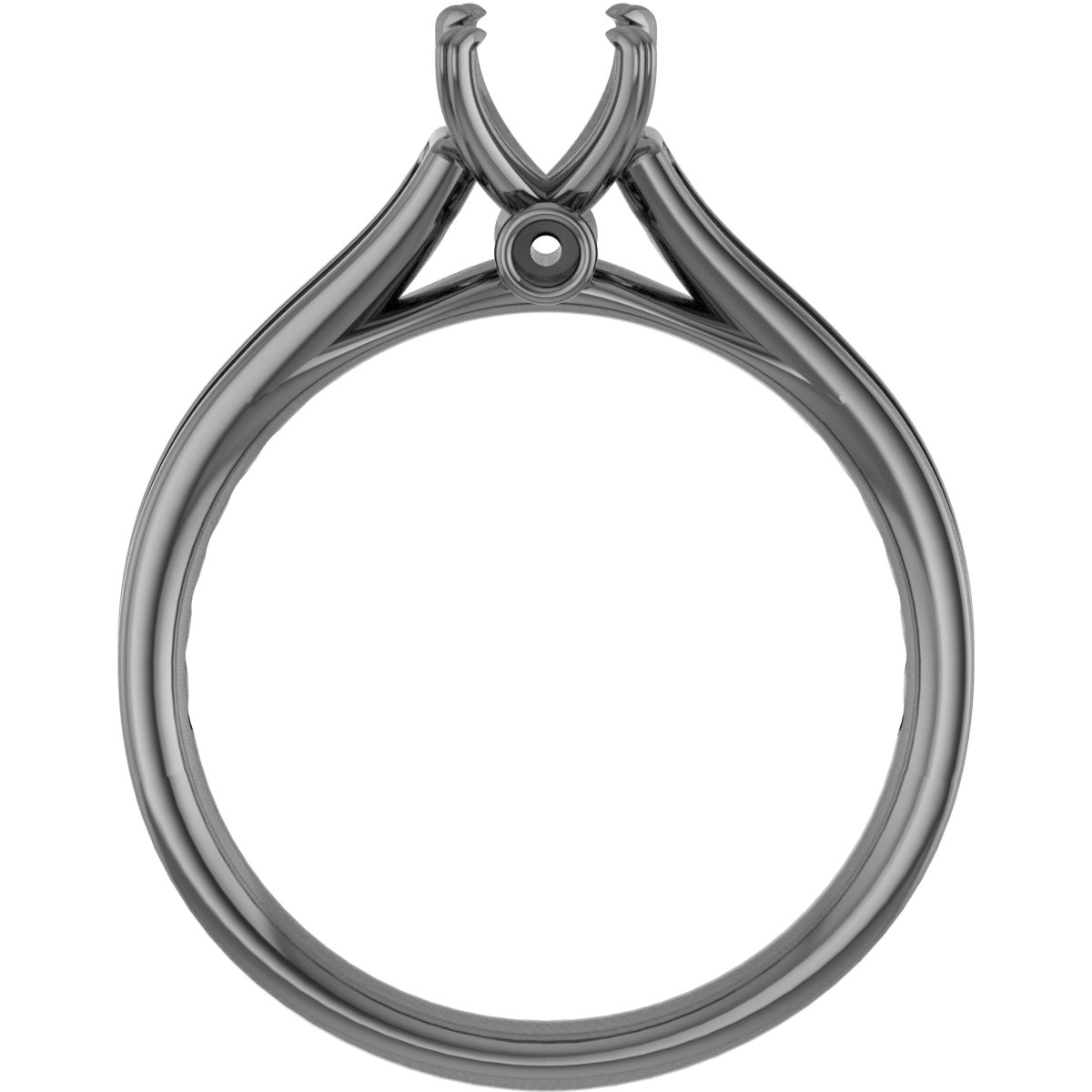 & Platinum 9x7 mm Oval Engagement Ring Mounting view 2
