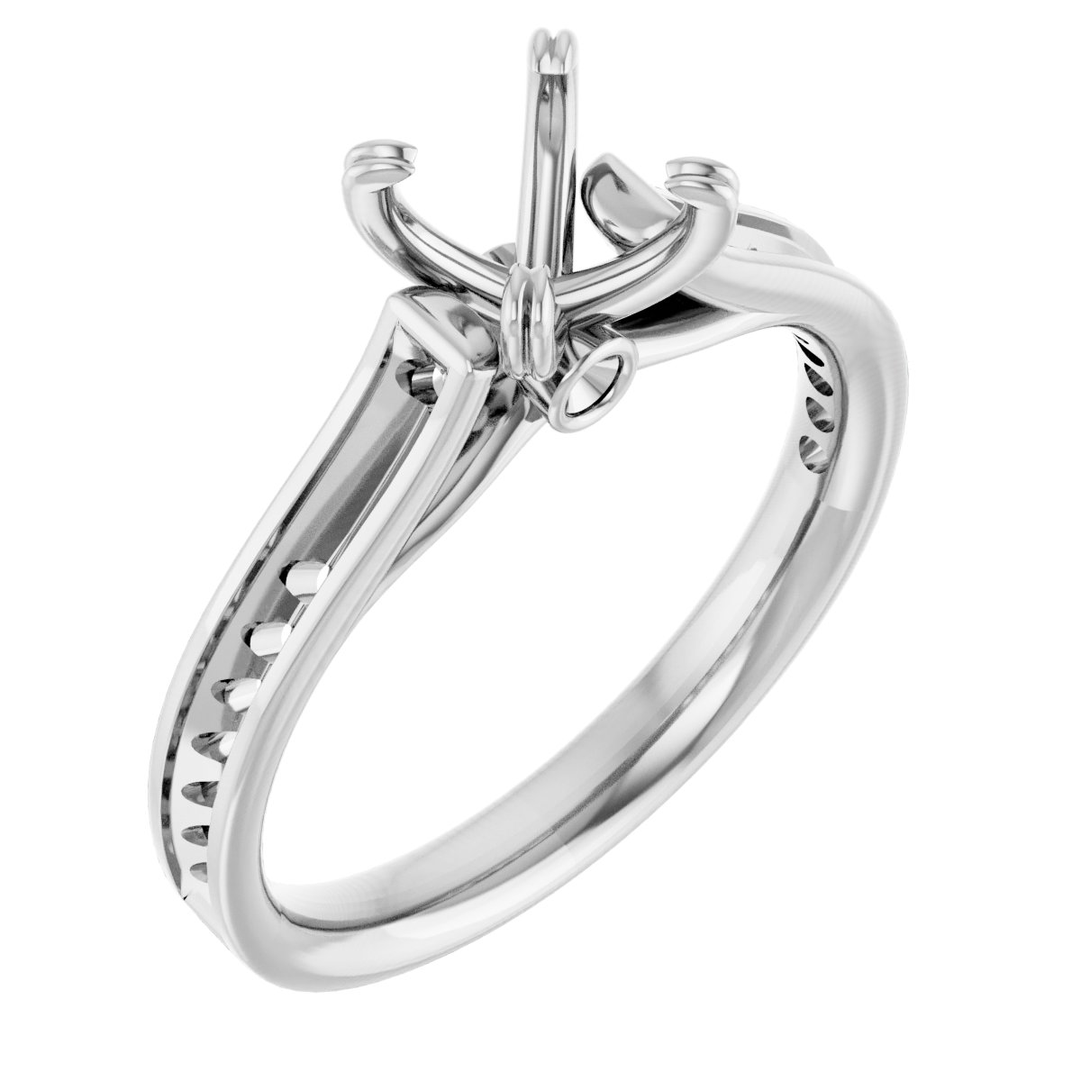 Accented Cathedral Engagement Ring