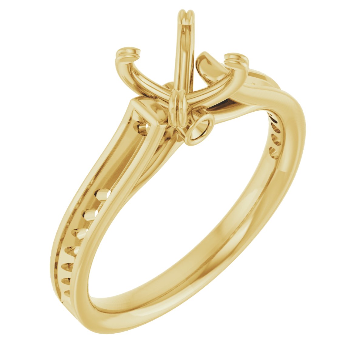 Accented Cathedral Engagement Ring