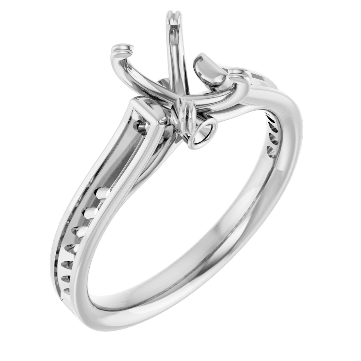 Accented Cathedral Engagement Ring