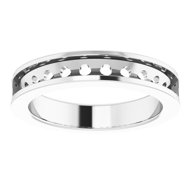 14K White 1 CTW Natural Diamond Channel-Set Matching Band-3