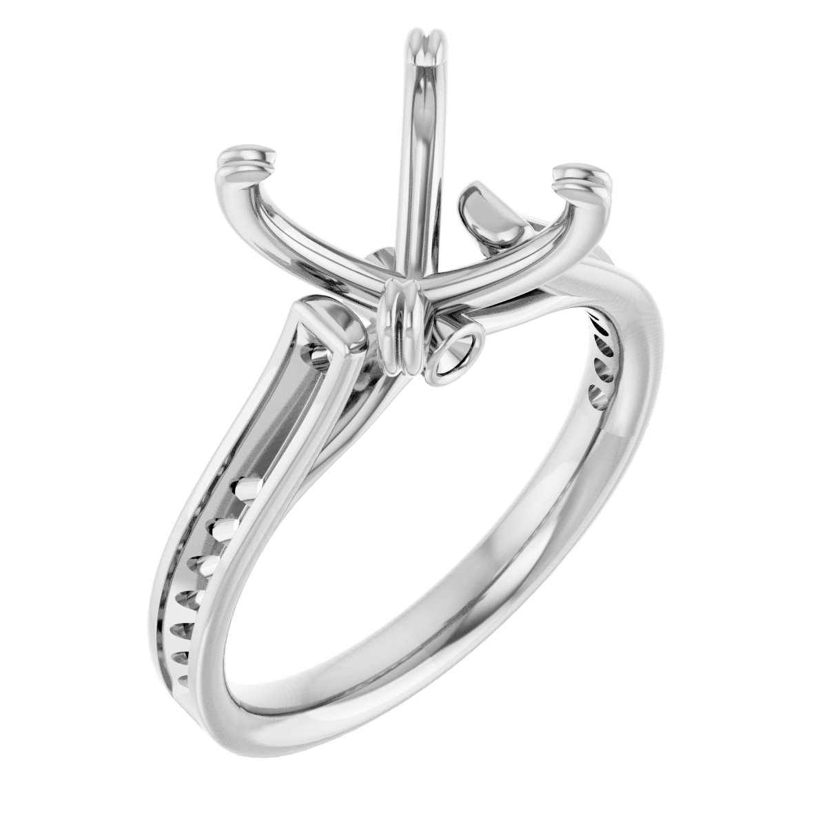 Accented Cathedral Engagement Ring