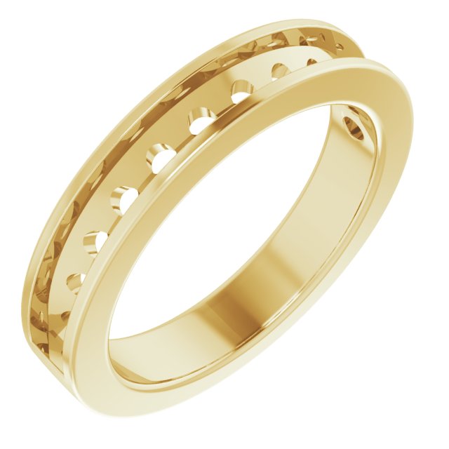 14K Yellow 1 CTW Natural Diamond Channel-Set Matching Band