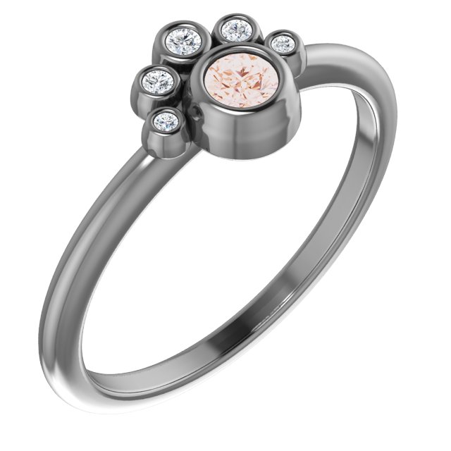 14K Rose Sapphire and .04 CTW Diamond Ring Ref. 14653442