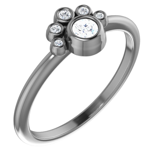 14K White Sapphire and .04 CTW Diamond Ring Ref. 14653229