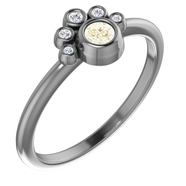 14K Yellow Sapphire and .04 CTW Diamond Ring Ref. 14653328