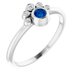 Sterling Silver Lab-Grown Blue Sapphire & .04 CTW Natural Diamond Ring