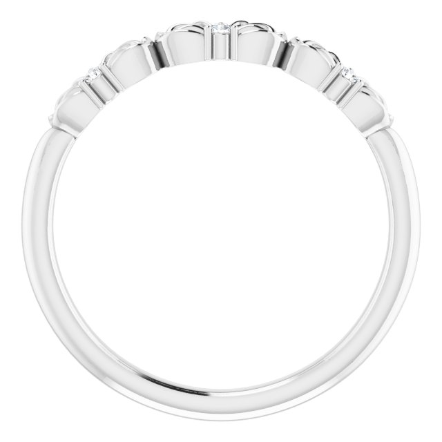 14K White .03 CTW Natural Diamond Crown Ring  