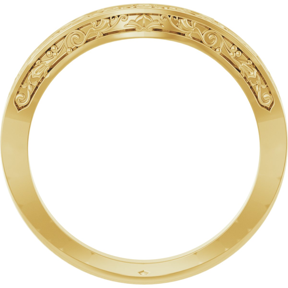 14K Yellow Gold Floral-Inspired Matching Band 