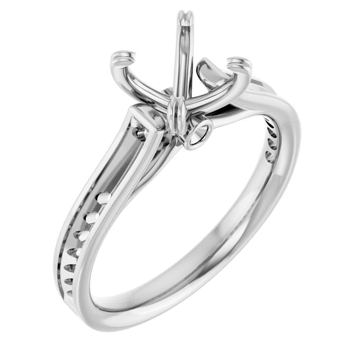 Accented Cathedral Engagement Ring