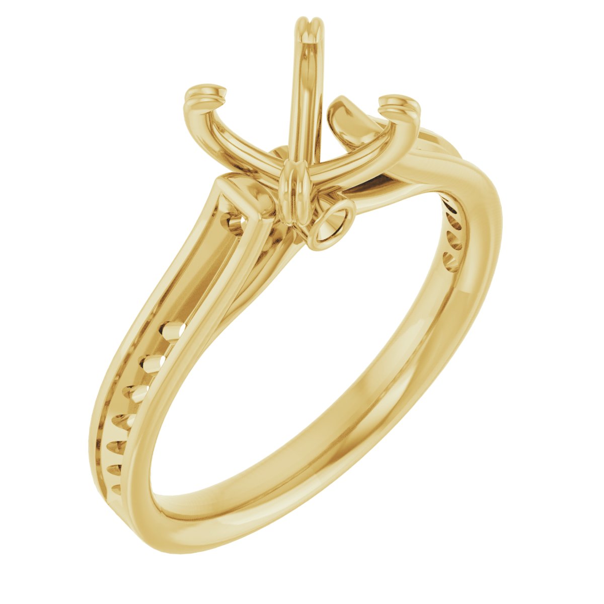 Accented Cathedral Engagement Ring