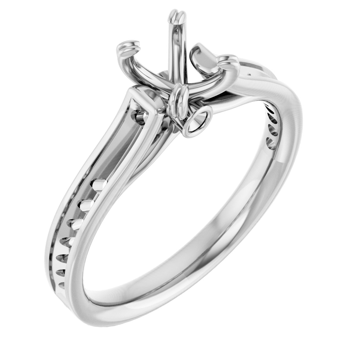 Accented Cathedral Engagement Ring