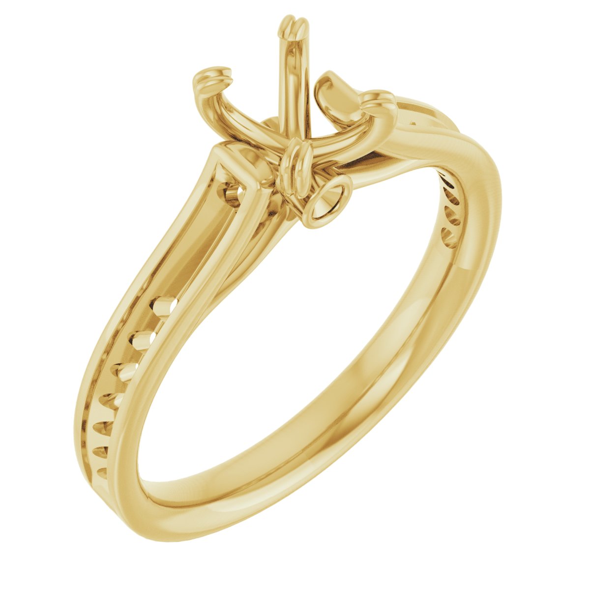 Accented Cathedral Engagement Ring