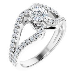 Accented Negative Space Engagement Ring or Band