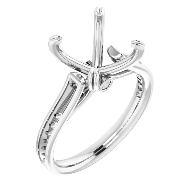 Accented Cathedral Engagement Ring