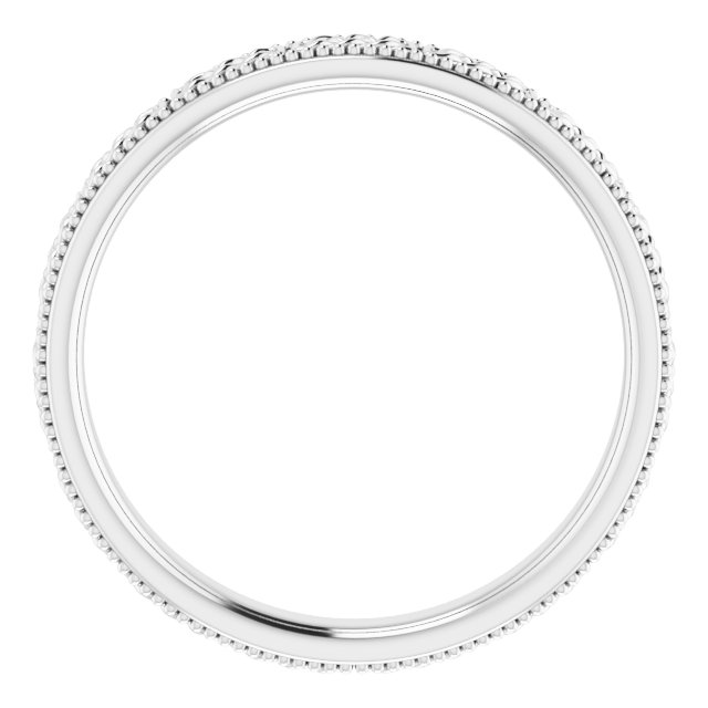 14K White 3 mm Celtic-Inspired Milgrain Band Size 6.5