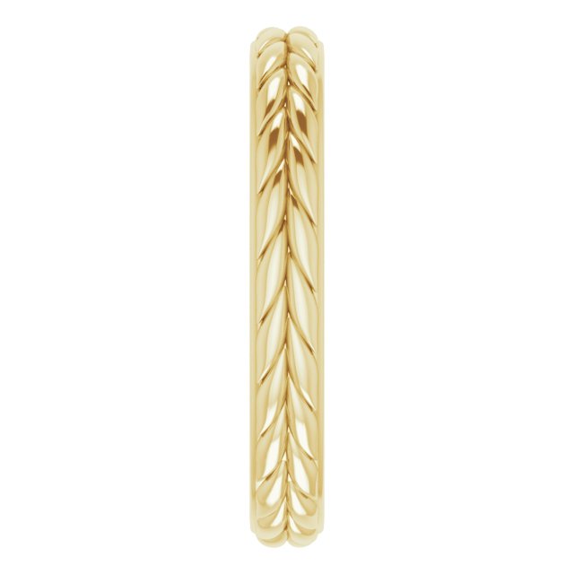 14K Yellow 3 mm Leaf Band Size 6