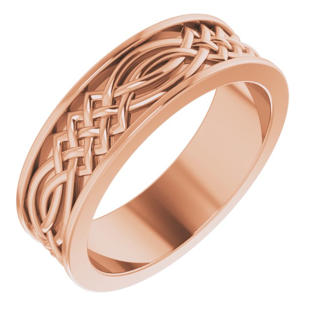 14K Rose 6 mm Celtic Inspired Band Size 7 Ref 14193451