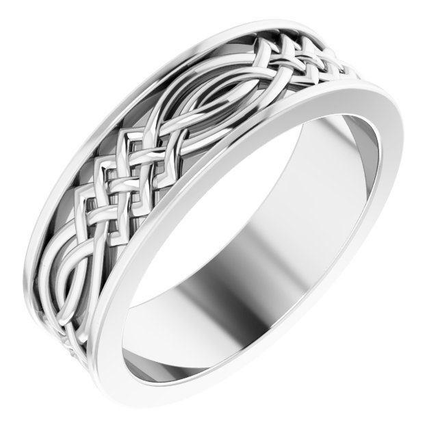 14K White 6 mm Celtic Inspired Band Size 7 Ref 14193449