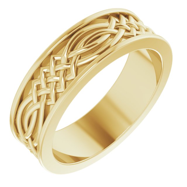 14K Yellow 6 mm Celtic Inspired Band Size 7 Ref 14193450