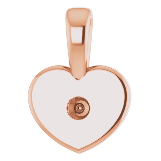 14K Rose .01 CT Diamond Youth Heart Pendant