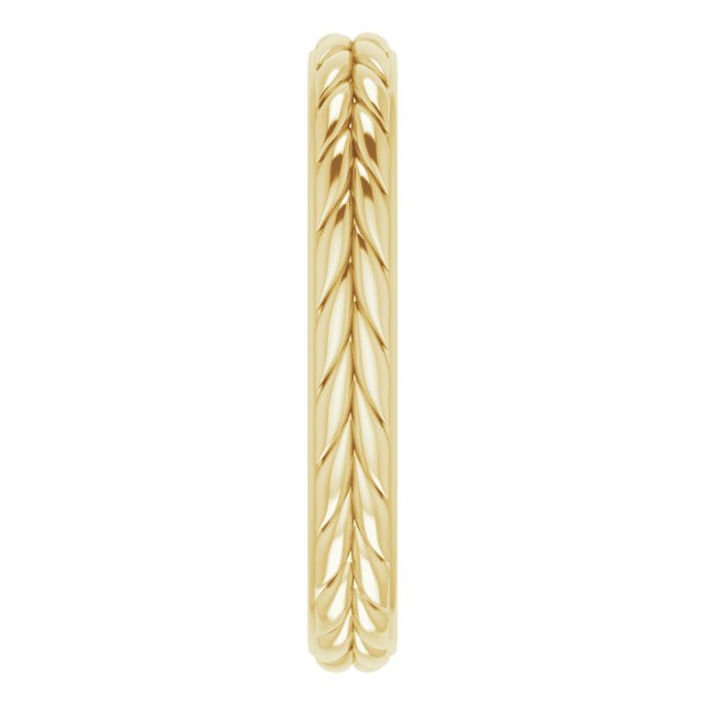 14K Yellow 3 mm Leaf Band Size 6.5