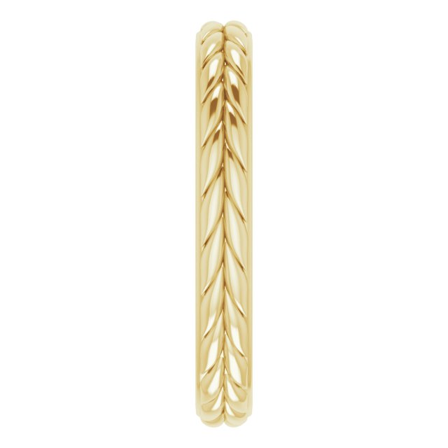 14K Yellow 3 mm Leaf Band Size 6.5
